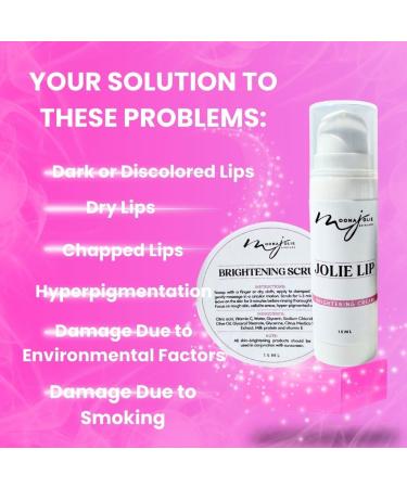 Moona Jolie Lip Kit | Hydrating Lip Cream & Organic Exfoliating Scrub - Nourish & Revitalize Lips with Vitamin C Kojic Acid & Jojoba Oil - International Shipping Available - Buy Online on GoSupps.com