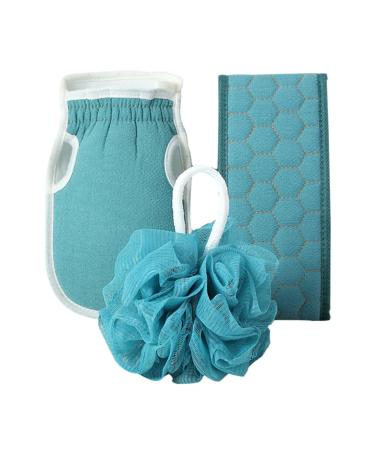 Housoutil 2 Sets Three Piece Bath Towel Set Bath Ball Cleaning Kits Bath Scrubber Bath Gloves Sponges for Cleaning Spa Kit Loofah Dish Sponge Bath Mitt Pull Back Strip Cloud