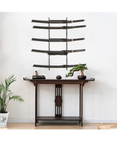 8-Tier Black Sword Holder Wall Display Rack for Samurai Katana Wakizashi Swords - Buy Online on GoSupps.com