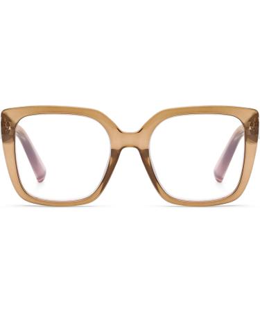 DOOViC Blue Light Filter Reading Glasses for Women - Oversize JS028 in Brown 2.25x Magnification - Modern Design for Eye Protection - Buy Online on GoSupps.com