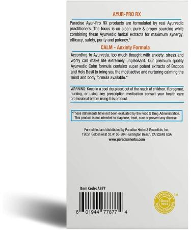 Buy Paradise Herbs AYUR Pro Rx Calm - 60 Vegetarian Capsules for Natural Stress Relief - Buy Online on GoSupps.com