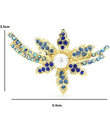 WIPPWER Pin Jewelry Gifts for Women Ladies Fashion Accessories Flower Brooch Blue Rhinestone Wedding Party Brooch Cardigan Jacket Coat Brooch Brooches & Pins - Buy Online on GoSupps.com