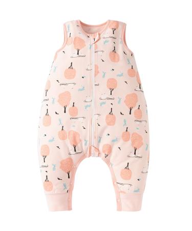 Duomiaomiao Baby Sleeping Bag with Legs Summer Sleeping Bag with feet 0.5 TOG 100% Cotton Baby Wearable Blanket Baby Sleeping Bag 3-4 years 95cm / baby height 100-110cm 0.5 Tog-pink Forest