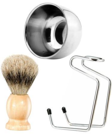 Beavorty Beard Care Set - 2 Razor Brushes Shaving Stand & Bamboo Tools for Men - Buy Online on GoSupps.com