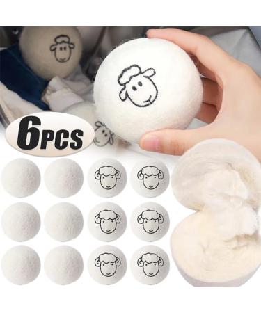 Dryer Balls Wool Dryer Balls Natural Wool Fabric Softener Reduces Wrinkles and Reusable with Storage Bag to Shorten Drying Time Pack of 6 - Buy Online on GoSupps.com