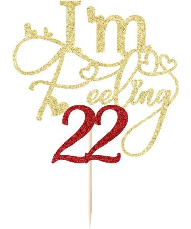 Sodasos Glitter I m Feeling 22 Cake Topper 22nd Birthday Cake Topper Funny 22th Cake Topper for Men 22 Cake Topper For Women 22nd Birthday Party Decoration Suppliers (Gold and red) - Buy Online on GoSupps.com
