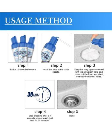 Yugou Drain Cleaner Get out Foaming Drain Cleaner Foam Drain Cleaner Get out Sink Cleaner Foam Sink Drain Cleaner Foam Quickly Clean for Drain Sinks Tubs Clog Remover (3pcs) - Buy Online on GoSupps.com