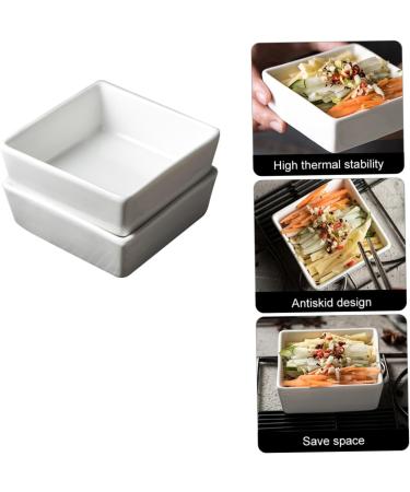 ABOOFAN 2pcs Sauce Dish Dishes Porcelain Saucer Dish Snack Plate Square Seasoning Dish Mini Porcelain Bowls Small Snack Dish Food Seasoning Dish White Ceramics Condiment Platter - Buy Online on GoSupps.com