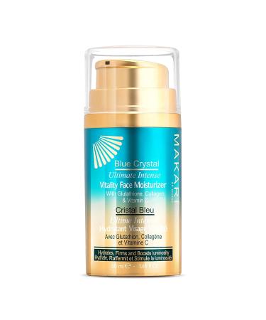 Makari Ultimate Intense Blue Crystal Vitality Face Moisturizer | Face Cream with Collagen and Glutathione | Facial Moisturizer for Women and Men | Hydrating Face Lotion with Sunflower Seed Oil (50 ml)