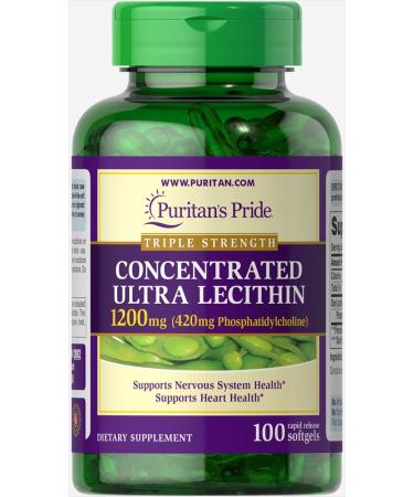 Puritan's Pride Concentrated Ultra Lecithin 1200 mg-100 Rapid Release Softgels