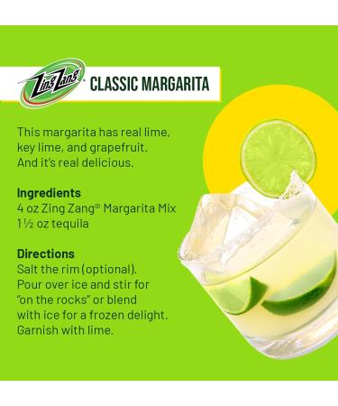 Zing Zang Margarita Mix - All Natural 3 Citrus Fruit Juice Blend - Non-Alcoholic Cocktail Mixers - 32oz (Pack of 6) - Buy Online on GoSupps.com