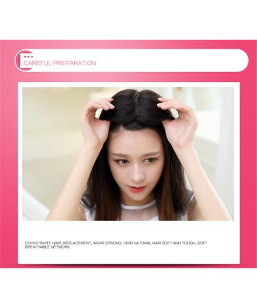 Large Mono-Base Real Hair Clip-In Crown Topper for Women - 15.2x17 cm Side Part Off Black (2# 30 cm) - Buy Online on GoSupps.com