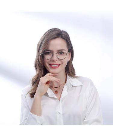 Avaway Women's Blue Light Filter Glasses - Vintage Round Metal Frames for PC Cell Phone & TV | Reduce Eye Strain & Protect Vision - Buy Online on GoSupps.com