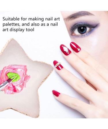 Resin Nail Art Palette Star Shaped Painting Color Mixing Plate Cosmetic Mixing Tools White Nail Tech Supplies - Buy Online on GoSupps.com