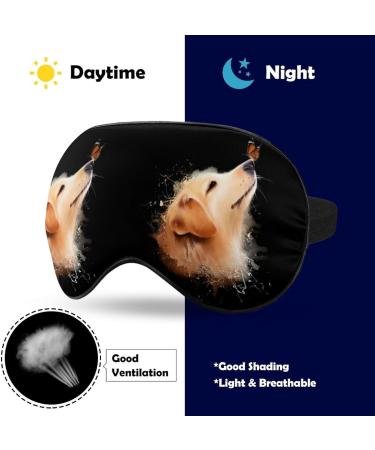 Watercolor Golden Retriever Dog Sleep Mask - Adjustable Strap, Soft Blindfold for Sleeping - Cute Design - 1 Count - Buy Online on GoSupps.com