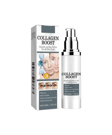 QPJUVC Collagen Booster Serum for the Face AntiWrinkle and Firming Treatment with Hyaluronic Acid Vitamin C and Peptides Moisturizing and Lightening AntiAging Facial Serum 1