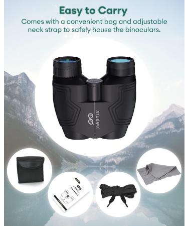 2023 12x25 Compact Binoculars with Low Light Night Vision - Waterproof for Hunting and Bird Watching - Buy Online on GoSupps.com