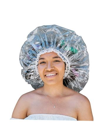 Transparent Plastic Shower Cap for Men and Women - Salon Bathing Head Cover - Buy Online on GoSupps.com