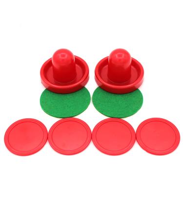 GIYOMI Light Weight Air Hockey Red Replacement Pucks & Slider Pusher Goalies for Game Tables, Accessories,Equipment (2 Striker, 4 Puck Pack) Medium