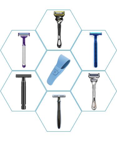 Buy Sewsaw 2-pc Travel Razor Case - Portable Silicone Protection for Razor Sets | Ideal for Travel - Gray & Blue - Buy Online on GoSupps.com