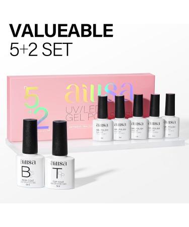 AILLSA Nude Pink Gel Nail Polish Set White Light Pink Mauve Gel Polish with Base and Top Coat Rose Pink Fall Winter Nail Polish Gel Neutral Soak Off U V Starter Kit Gifts French Nail Manicure Salon A7-pink Purple - Buy Online on GoSupps.com