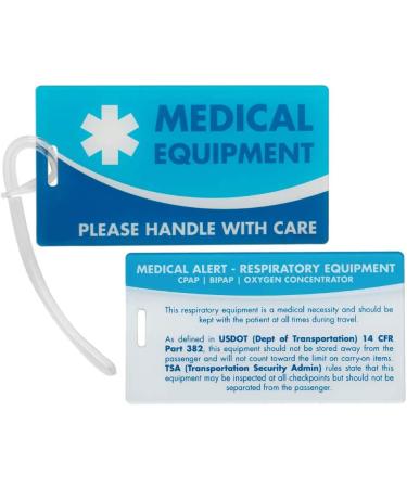 Blue Medical Equipment ID Luggage Tag - Alert for Respiratory Devices | Travel Supplies | Bag Tag Gift - Buy Online on GoSupps.com
