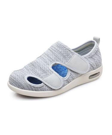 Yytcsjz Men's Top Adjustable Diabetic Slipper Shoes Arthritis Edema Adjustable Closure Toe Swollen Feet Slippers Give Parents Gifts to Make The Elderly Healthier (Color : B Foot Length : 12)