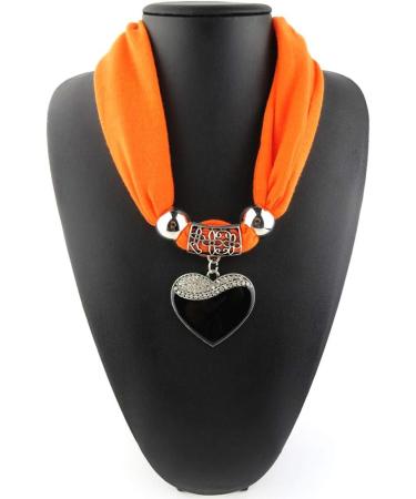 GUMEI Ethnic Style Heart Pendant Necklace with Nature Stone & Leopard Pattern Scarf - Buy Online on GoSupps.com