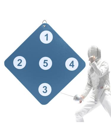 Fencing Training Equipment, Fencing Target for Saber Foil and Epee with Five Bullseye, Self-Training Auxiliary Sword Target, Home Fencing Equipment for Child and Adult Fencer Dark blue