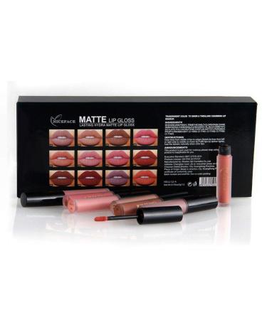 Allbesta 12 Colors Velvet Nude Lipgloss Set - Waterproof Matte Liquid Lipstick Kit | Long Lasting Makeup | International Shipping - Buy Online on GoSupps.com
