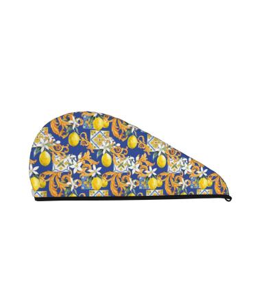 Sicilian Style Microfiber Hair Towel Soft Super Absorbent Hair Towel Wrap for Women Coral Velvet Quick Dry Hair Cap for Long Short Curly and Thick Hair Sicilian Style One Size