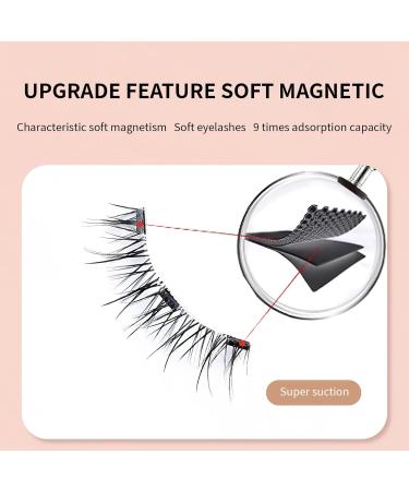 LFCFBH 2 Pairs No Glue Magnetic Eyelashes without Eyeliner Reusable Magnetic Eyelashes Natural Look with Applicator - Buy Online on GoSupps.com
