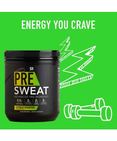 Sports Research Pre-Sweat Advanced Pre-Workout Citrus 14.46 oz - Boost Energy & Performance - Buy Online on GoSupps.com