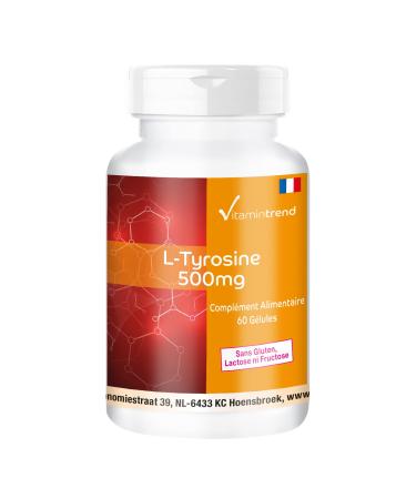 L-Tyrosine 500mg - 60 Capsules - Proteinogenic Amino Acid - High Dosed - Supplements from Germany | Vitamintrend .