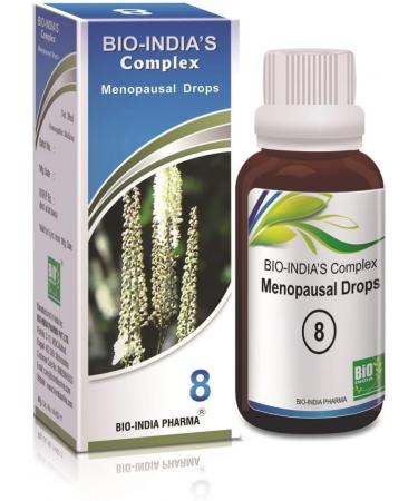 Bio India Menopausal Drops (30ml) for Hot Flushes, Tension & Mood Swings - Ujala Eye Drops Included - Buy Online on GoSupps.com