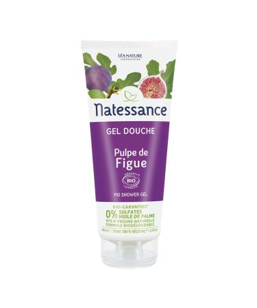 Natessance Natessance - Fig Pulp Shower Gel - Cosmos Organic Certified Organic Organic Shower Gel - Sulphates and Palm Oil Free - 100% Vegetable Tube 200 ml