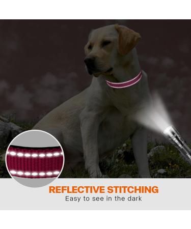 Taglory Extra Large Dog Collar - Soft Padded Neoprene Nylon Adjustable & Reflective for Training - Hot Pink (1 Pack) - Buy Online on GoSupps.com