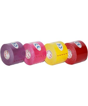 PreCut Kinesiology Tape Sport Pro - 20 Strips - Athletic Recovery Support - TheWrapeutic Aid - Assorted Colors - Pack of 4 - Buy Online on GoSupps.com