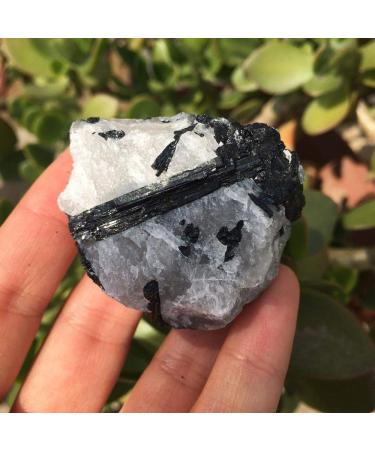 Natural Crystal Rough Natural Black Tourmaline with Quartz raw Crystals Natural Stones and Minerals Rough Black Tourmaline Specimen Reiki Stones