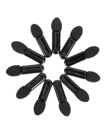 Outanaya 100pcs Mini Eyeshadow Swab Lipstick Brush Applicator Eyelash Spoolie Lip Balm Brush Plastic Black