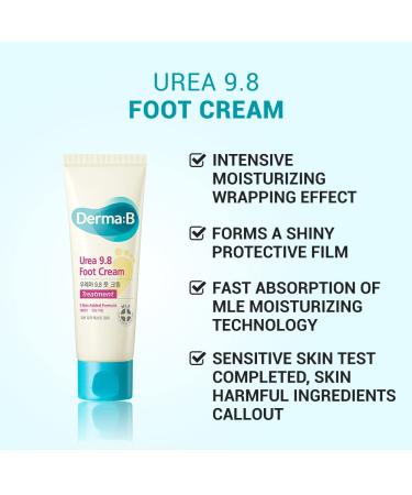 Derma B Urea 9.8% Foot Cream with Shea and Coconut Butter 2.7 Fl Oz | Softens and Hydrates Dry Feet - Buy Online on GoSupps.com