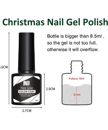 Nail Set Gel Nail Polishes Set 6 Colors Christmas Nail Gel Polish Set Red Green Gold Silver White Orange Nail Polish Set Nail Art Design Christmas Gifts For Women 8.5ml/Pc (set 20) - Buy Online on GoSupps.com