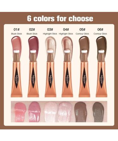 12ml Liquid With Cushion Applicator Highlight Shimmer Natural Soft Moisturizing Liquid Blush Cosmetics Cream For Cheek 05 Contouring 12ml - Buy Online on GoSupps.com