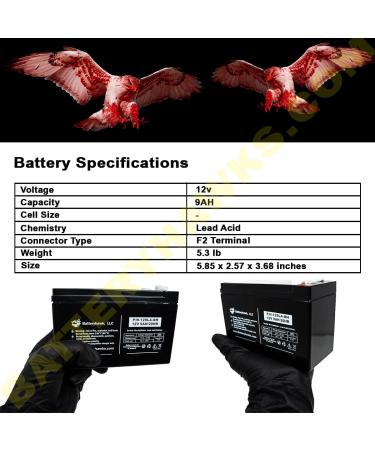 Buy UB1290-F2 Battery 12V 9AH SLA Lead Acid for PS1290 PS-1290 PS-1280 LP12-8.5 - International Shipping Available - Buy Online on GoSupps.com