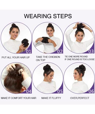 Thick Curly Wavy Hair Bun Scrunchie in Purple | Up-do Synthetic Wig for Women Girls - Buy Online on GoSupps.com