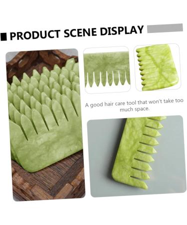 Frcolor Jade Massage Comb & Roller - Multi-Purpose Gua Sha Tool for Neck & Scalp | Natural Meridian Massage Device for Relaxation - Buy Online on GoSupps.com