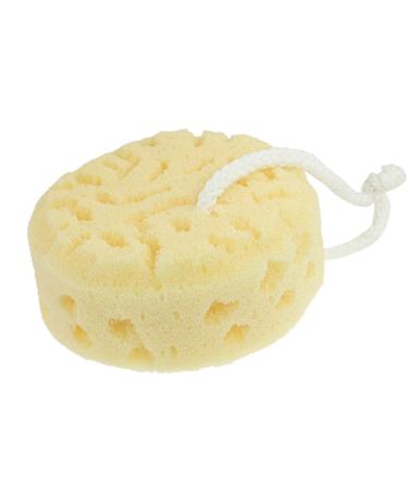 uxcell Shower Round Soft Sponge Pouf Loop Scrubber Beige
