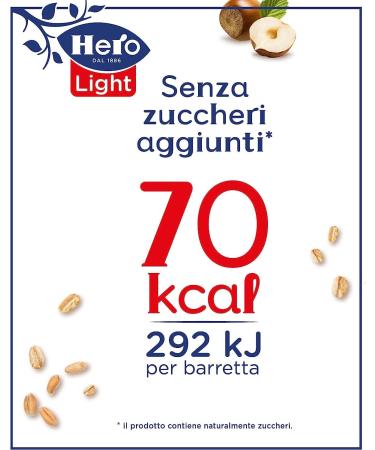 Italian Gourmet E.R. Hero Light Pack of 6 cereal bars palm oil free preservative-free colour-free no added sugar 120g - Buy Online on GoSupps.com