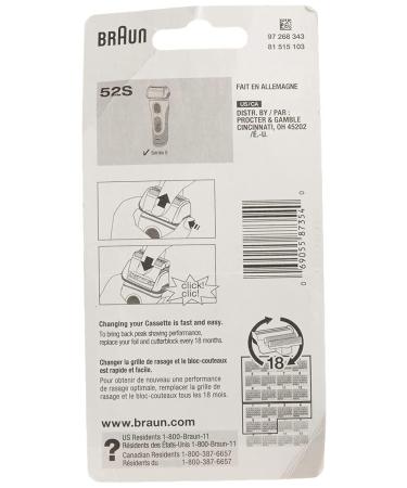 Braun Series 5 52S Electric Shaver Head Replacement Cassette - Silver | High-Quality Replacement for Ultimate Shaving Experience - Buy Online on GoSupps.com