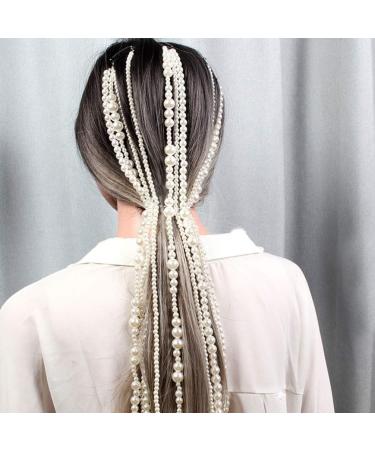 Beaupretty Pearl Hair Extensions Wedding Hair Accessories Wedding Headband Bridal Ribbon Headband Hair Vine - Buy Online on GoSupps.com